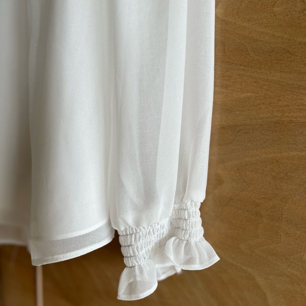 Calvin Klein NEW M white long sleeve blouse - Picture 5 of 10